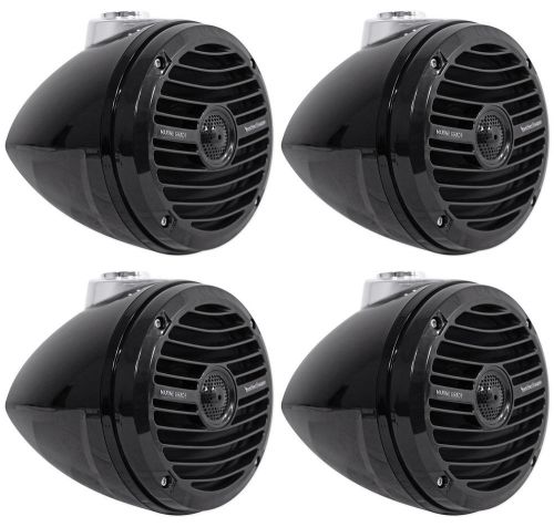 (4) rockford fosgate rm1652w-mb 600w 6.5&#034; mini wakeboard tower speakers-black