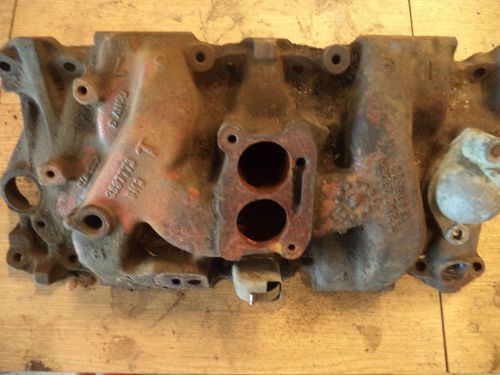 Sbc 2 barrel cast iron intake 1973 c 22 73 3987773