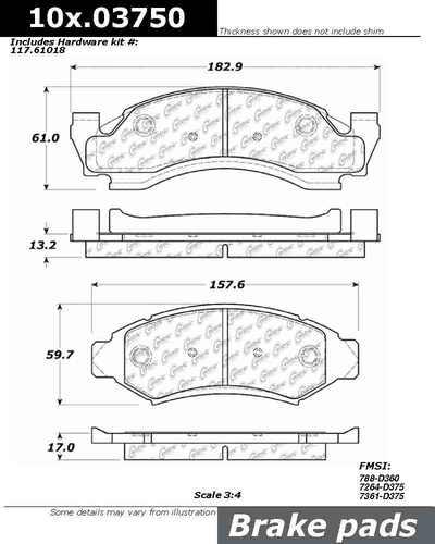 Centric 104.03750 brake pad or shoe, front