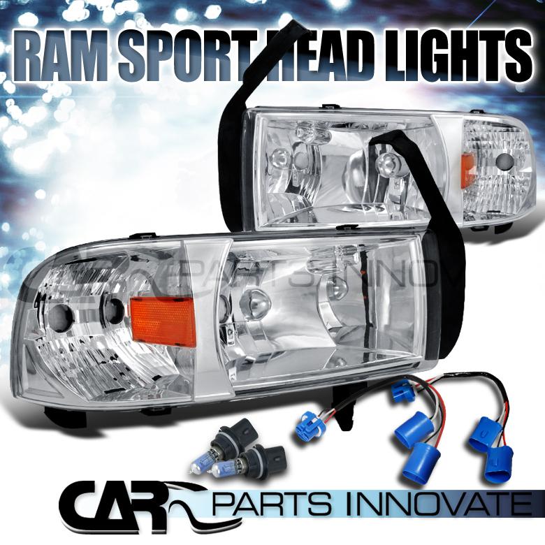 1994-2001 dodge ram 1500 2500 3500 sport crystal clear headlights+corner lamp