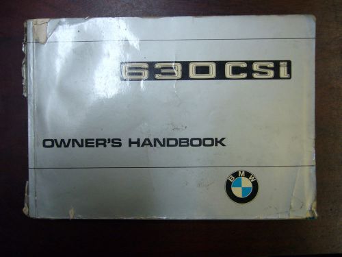 New bmw 630csi owner&#039;s handbook manual. u.s. edition. rare.