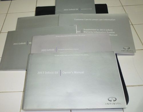 2013 infiniti ex37 ex 37 owners manual set 13 w/case + navigation guide