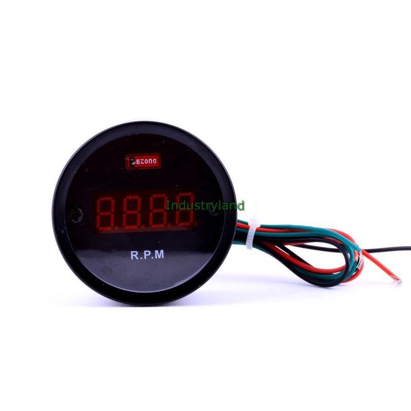 Digital red led tachometer tacho gauge/rpm for car motorcycle dc12v #1745