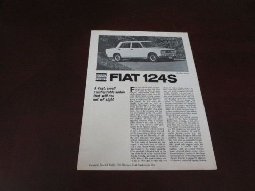 1970 1971 1972 ? fiat 124s road test sales brochure 124 s