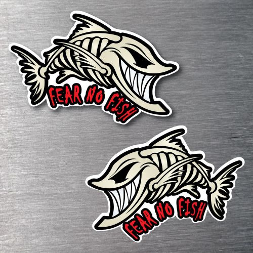 Fear no fish 2 pack sticker quality water &amp; fade proof 7 year vinyl