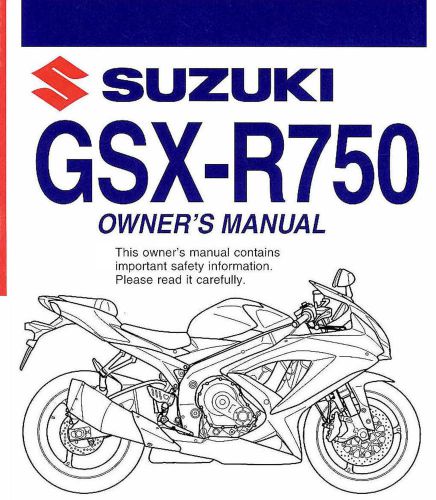 2009 suzuki gsx-r750 motorcycle owners manual -gsx r 750 -suzuki-gsxr750