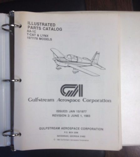 1977/1978 &amp;19/79  gulfstream aa-5a,cheetah  aa-5b. tiger parts manual