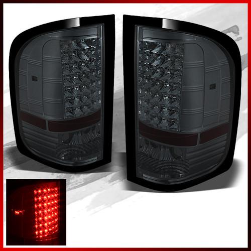 Smoked 07-13 silverado 1500/2500/3500 pickup truck led tail lights brake lamps