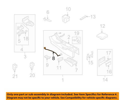 Infiniti nissan oem 2010 g37 console-harness 24019ju50a