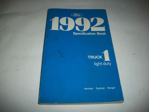 1992 ford light duty trucks specifications manual aerostar explorer ranger