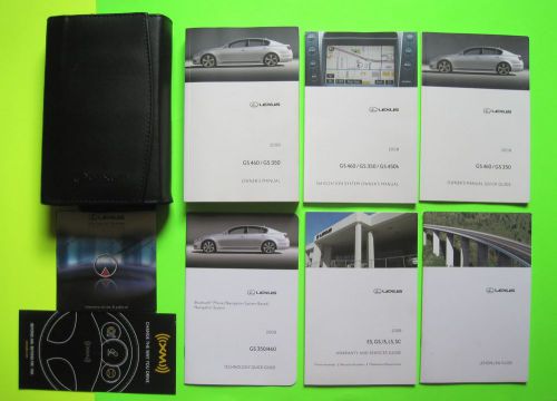 2008 lexus gs 460 / gs 350 factory owner&#039;s manual set w/ nav &amp; case *oem*