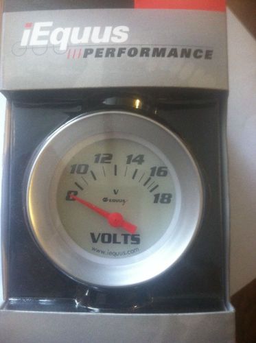 Equus 2 5/8 inch white faced silver cowling   voltmeter gauge equus 8468 new