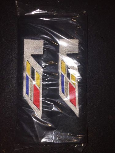 Cadillac v embroidered black seat belt shoulder pad cushions