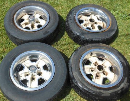 Oldsmobile cutlass rally wheels, set of 4 oem 14 x 6 rims with chrome rings