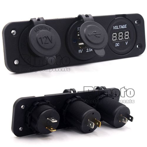 3 in 1 car motorcycle dual usb 3.1a cigarette lighter voltmeter power supply 12v