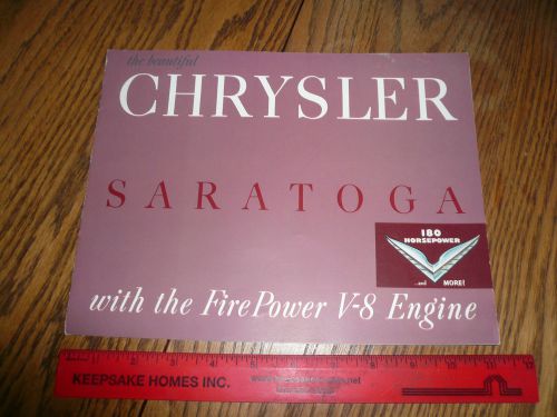 1952 chrysler saratoga sales brochure - vintage