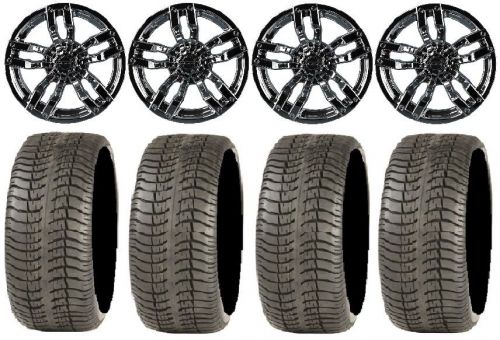 Madjax velocity chrome golf wheels 12&#034; 215x40-12 tires ez-go &amp; club car
