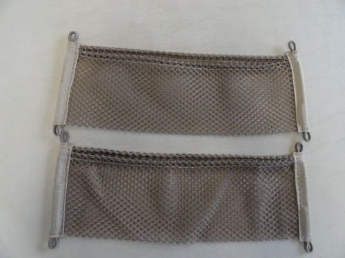 Universal beige cargo net pair (2) 18&#034; x 6&#034; with pocket marine boat