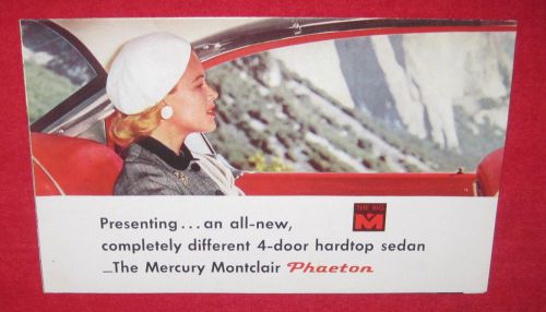 Vtg 1956 mercury montclair phaeton original sales brochure / poster~advertising