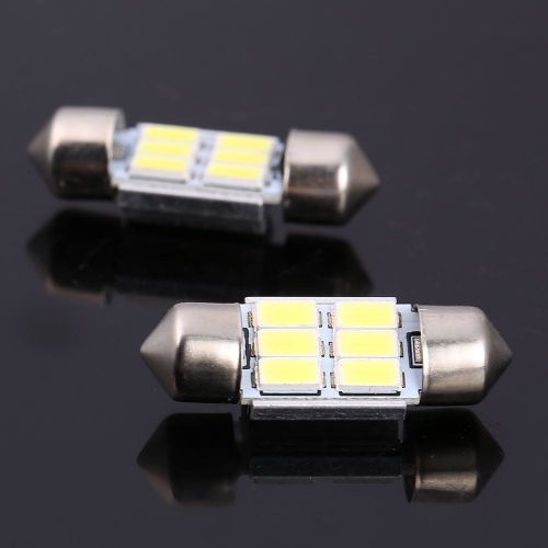 4x white 31mm 5730 smd 6 led car auto festoon dome interior map read door lights