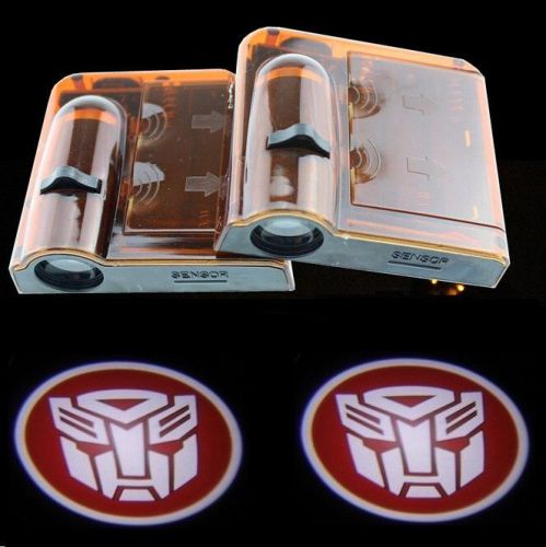 2x car laser wireless sensor door logo shadow light lamp transformers autobot