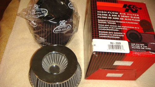 K&amp;n universal air filter #ru-2520/ 4&#034; chrome air filter