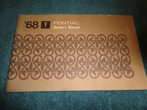 1968 pontiac full-size / firebird / gto / tempest+ owner&#039;s manual / original!!