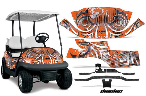 Club car precedent golf cart graphic kit wrap parts amr racing decals deadn orng