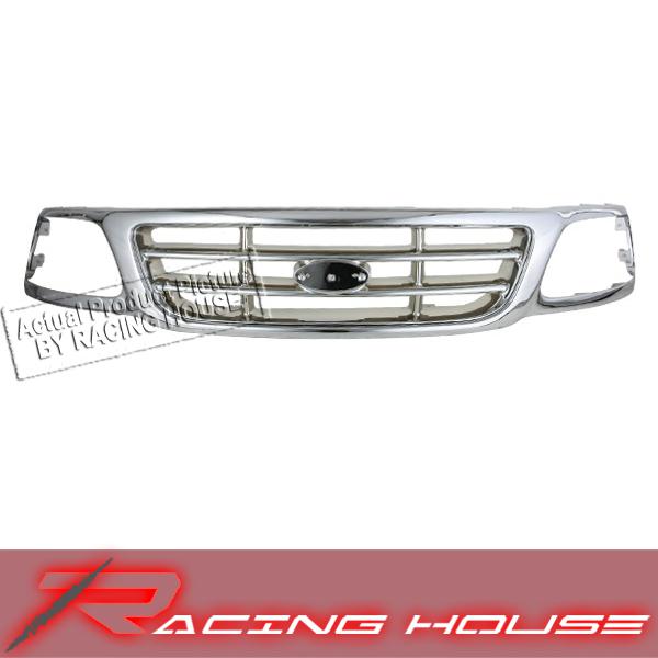 99-04 ford f150 pickup chrome frame bar insert front grille grill replacement