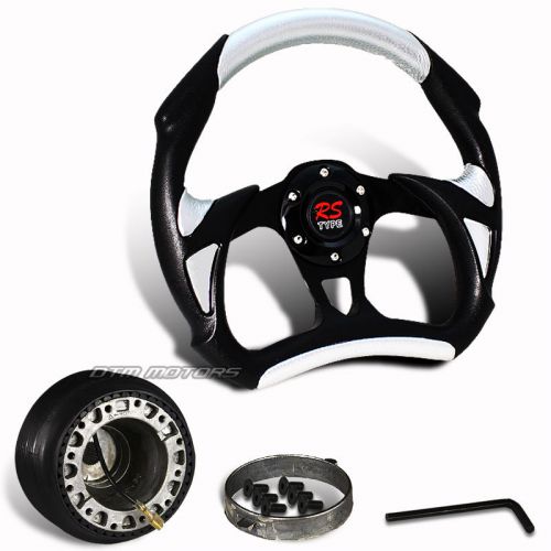 320mm black silver pvc leather jdm steering wheel + hub for nissan pulsar maxima