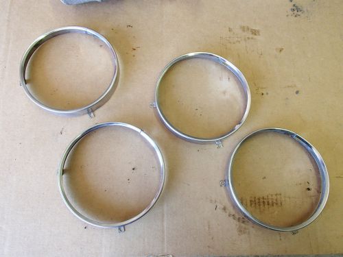 Nice set headlight trim rings 2 tab retainers 1966 olds toronado + many gm