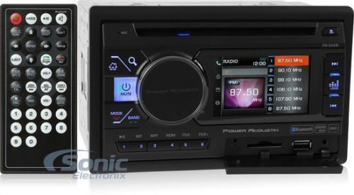 Power acoustik pd-342 double din bluetooth dvd car stereo receiver w/3.4&#034; screen