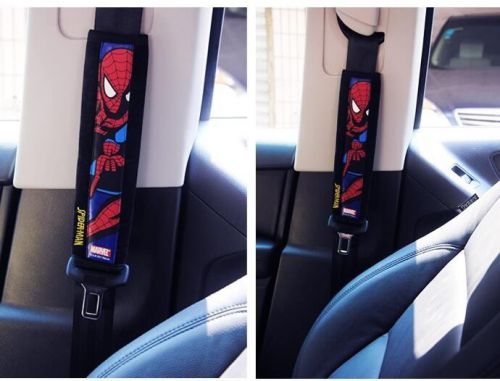 50% promotions high quality spider-man plush seat belt cover shoulder pads 2pcs