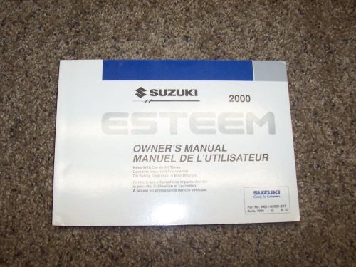 2000 suzuki esteem operator user guide owner manual gl glx glx+ 1.6l 1.8l 4cyl