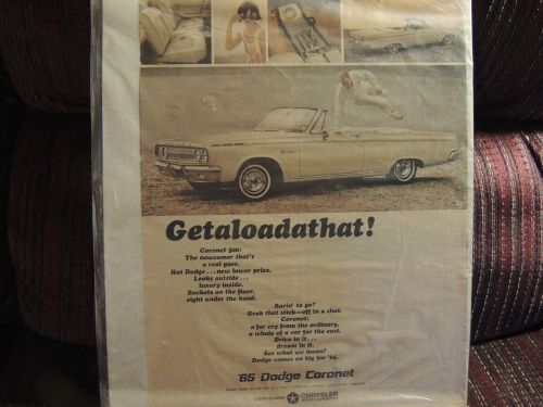 1965 dodge coronet 500 convertible magazine ad 10 1/2&#034;x13&#034;