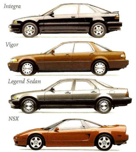 1993 acura brochure -legend-vigor-nsx--integra gs-r