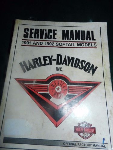 Harley davidson service manual 1991-1992 softail models official factory manual