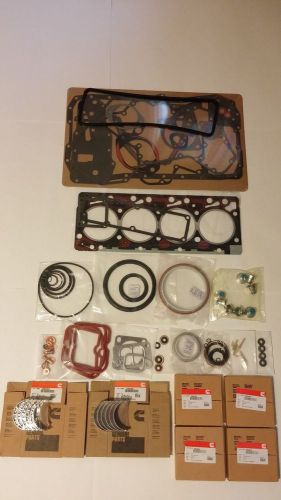 Cummins 4bt 3.9 ve p7100 upper / lower gasket re-ring kit with oem rod bearings