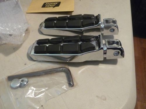 Foot pegs chrome &amp; black rubber for 2008 suzuki boulevard new in box