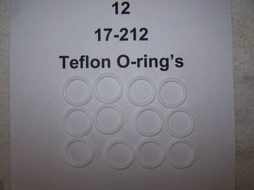 12) 7/8&#034; id x 1-1/8&#034; od x 1/8&#034; thick teflon o-rings #17-212 mh