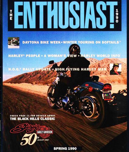 Spring 1990 harley-davidson enthusiast magazine-softail tour-allman bros-sturgis