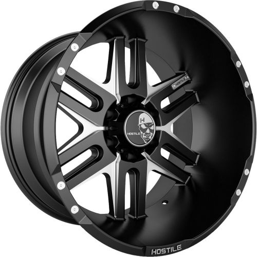 20x10 black milled hostile zombie 6x135 -19 rims open country rt 33 tires