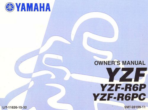 2002 yamaha yzf-r6 motorcycle owners manual -new sealed-yzfr6p-yzfr6pc-yamaha