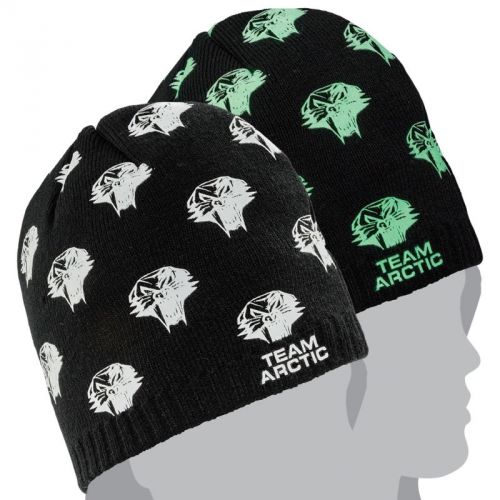 Arctic cat youth glow in the dark catheads acrylic beanie - black white 5273-088