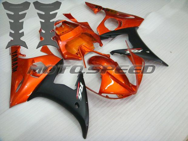 Free tank pad x2! fairing for yamaha 2003 2004 2005 yzf r6 plastic injection k08