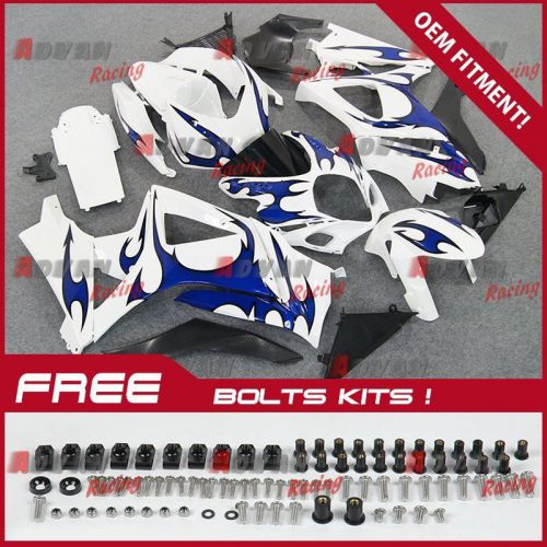 White blue injection fairings bodywork kit suzuki gsxr1000 2007-2008 oem 37