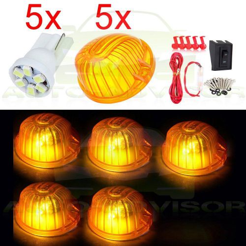 5pcs 1313a roof running cab marker lamp+6-3528-smd 2825 white led bulb for gmc