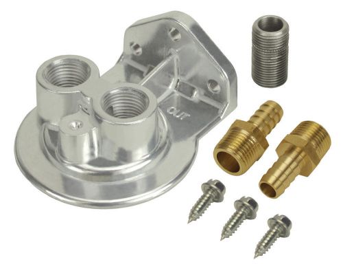 Derale 3/8 in npt female ports ports up oil filter mount kit p/n 13005