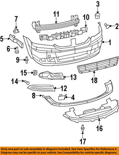 Dodge oem 5178284ab front bumper-bezel