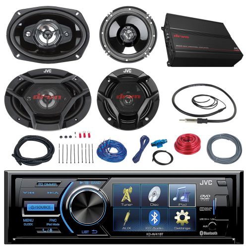 1000w jvc car amplifier set, jvc cd bluetooth stereo, 6.5&#034; and 6x9&#034; speaker set